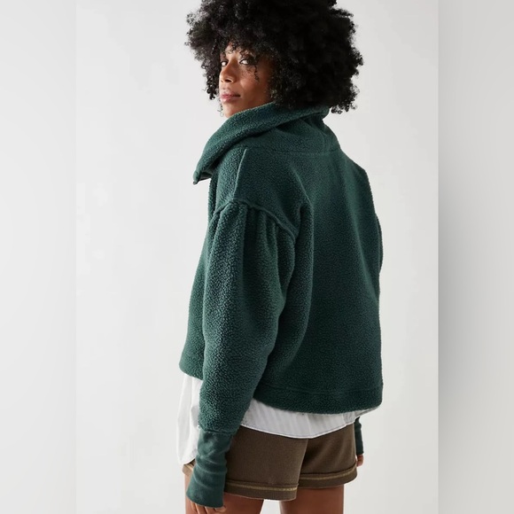 NWT Free People Poppy Pullover, Forest Pine, Size Medium - Picture 2 of 7